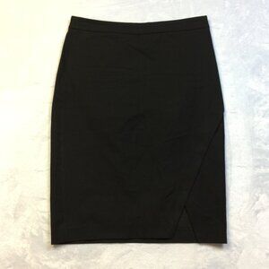 Banana Republic Pencil Skirt Size 10 Womans Black Wrap Front Bi-stretch Career